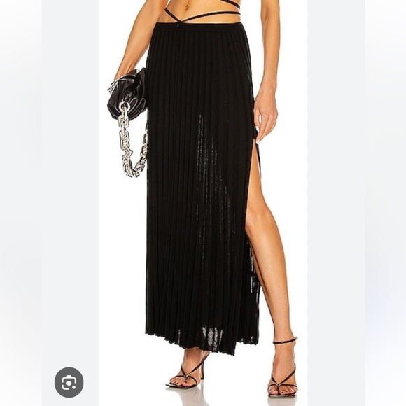 Christopher Esber Pleated Long Skirt sz M Blk - Picture 1 of 5